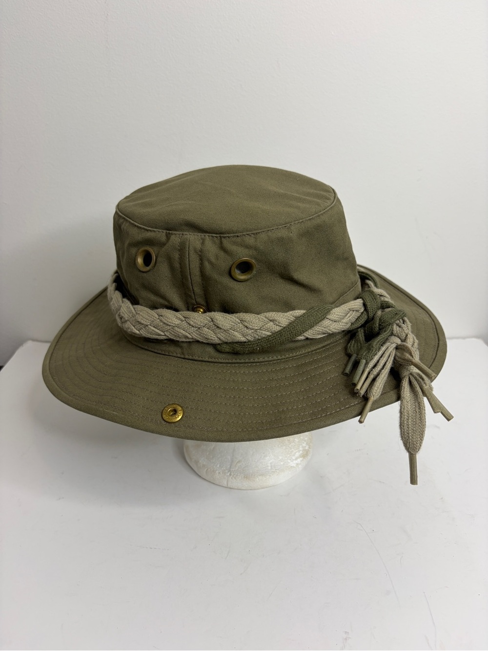 Vintage Tilley Hat Mens 7 1/4 Green Cotton Duck Made in Canada Packable Travel